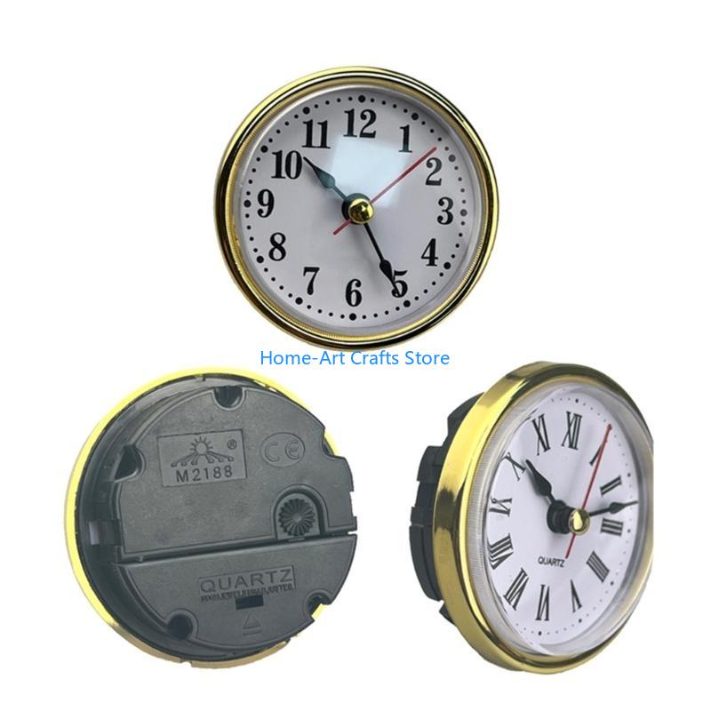 Y3NA High QualitysClassic Clock Craft Quartzs Movement Round Clock Head Insert Little Clock for LivingRoom Home Office Repair