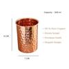 Pure Copper Hammered Tumbler 300ml | Ayurvedic Drinking Glass for Water | Traditional Handcrafted Copper Utensil – 2Pcs Set