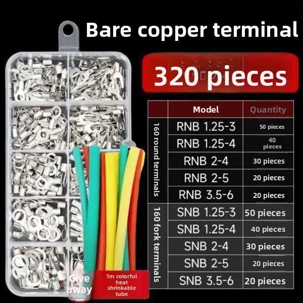 

RNB/SNB Cold pressed Terminal Round Fork shaped Wire Connection Terminal UTOT Copper Nose Wire Ear DIY Combination Set