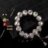 Tai Chi Bagua Heren Retro Thais Zilveren Armband - Boeddhistische Kralen & Wenwan Accessoires
