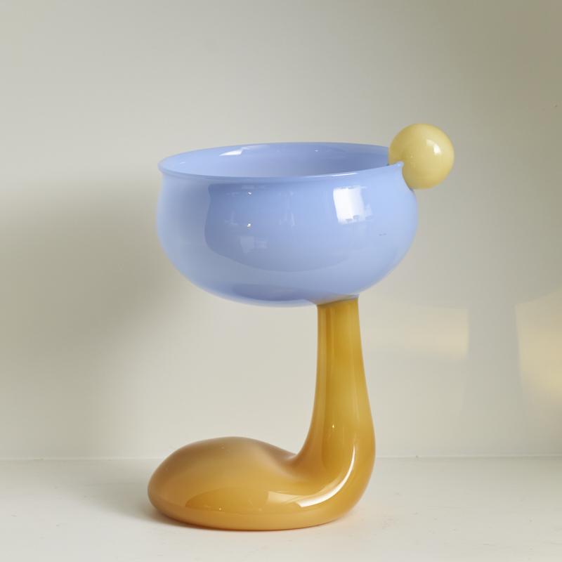 

Стеклянный бокал ручной работы для вина Винтажная миска для мороженого, хлопьев, бокалы, стеклянная кружка, посуда для напитков, барная утварь, бокалы для шампанского