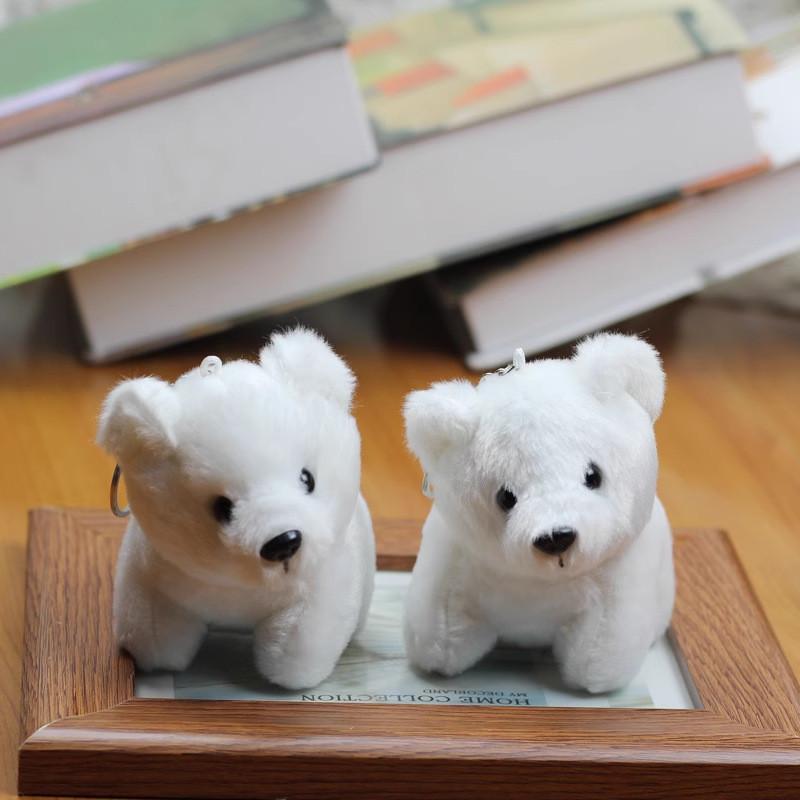 Niedliches Eisbär Plüschtier Schlüsselanhänger Accessoire Flauschiger Weißer Bär Taschenanhänger