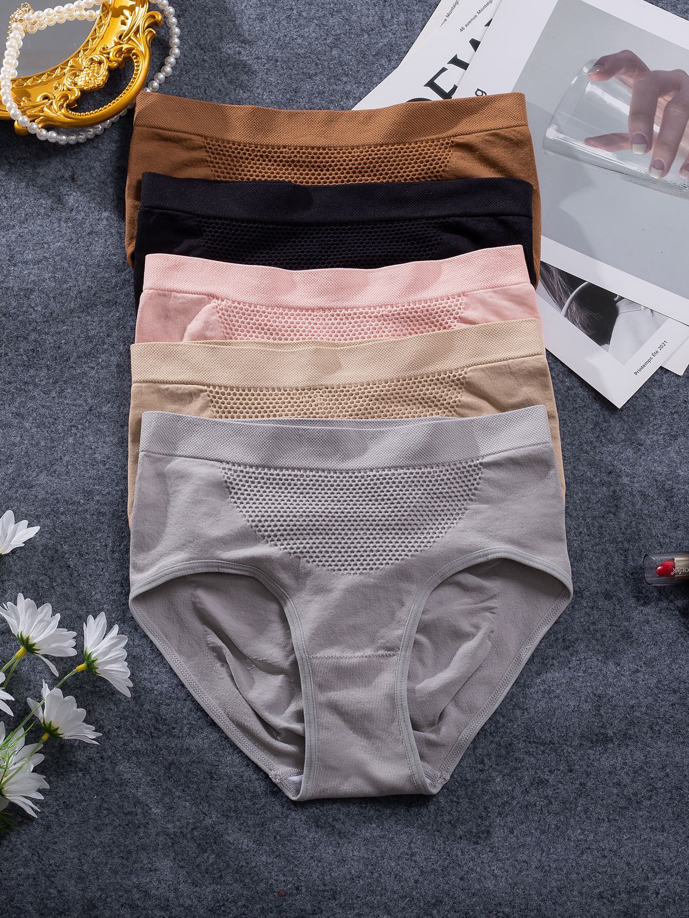 

5 шт. женские хлопковые трусы большого размера нижнее белье женские трусики дышащее хлопковое женское нижнее белье удобные трусы-боксеры L разноцветный