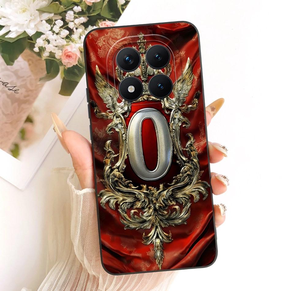 For Xiaomi Redmi Note 15 Pro+ 15Pro 5G Feather Crown Initial Letter Phone Case For Redmi Note 15 Pro Plus 5G Soft Silicone Cases