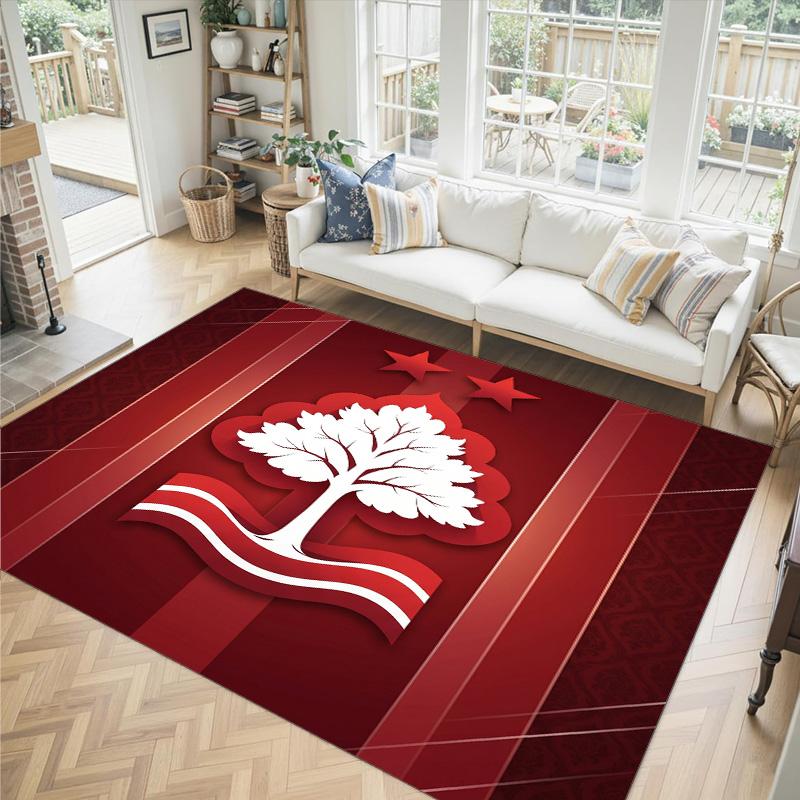 Nottingham Forest Design Kristall Samt Teppich Gemütlich Nicht?Rutschfester Teppich mit Aufdruck für Schlafzimmer Wohnzimmer Eingang