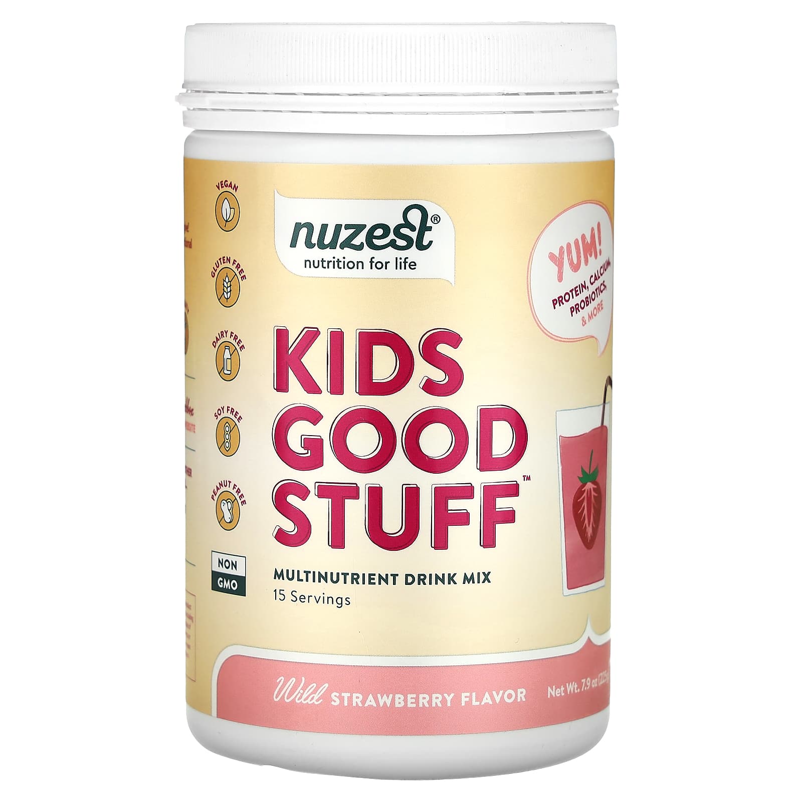

Nuzest, Kids Good Stuff, комплексна поживна суміш для напоїв, малина, 225 г (7,9 унцій)