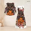 Women Plus Size Two Piece Dress Set Three Quarter Sleeve Halloween Panda Ghost Print Long Dress