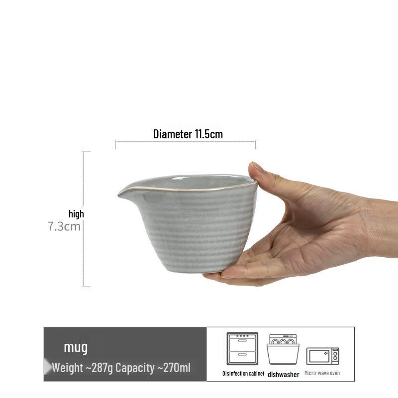 Vintage-Style Ceramic Handleless Teacup Set – Japanese-Inspired Rustic Coffee & Water Cups