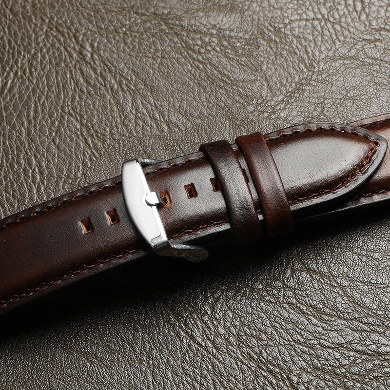 Oil Wax Leather DW Strap First Layer Cowhide Retro Real Cowhide Smart Strap Universal Quick Release Switch