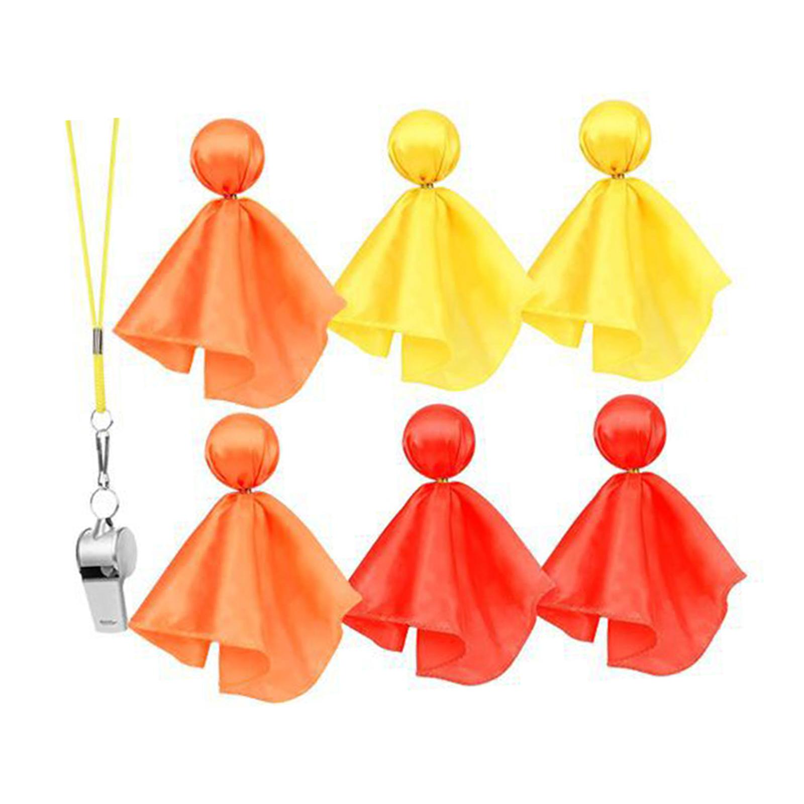 

6pcs Football Penalty Flags Tossing Flags Challenge Flags Referee Flags for Football Game Referee Gear with Whistle