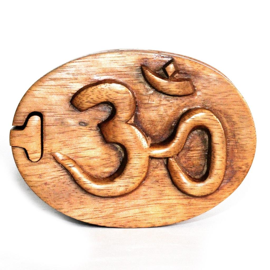 Wooden Puzzle Box - Om