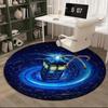 Police Box Time Travel Round Carpet Chair Cushion Round Entryway Rug, Soft Round Rugs for Living Room, Bedroom, Circle Carpet Decor Gifts