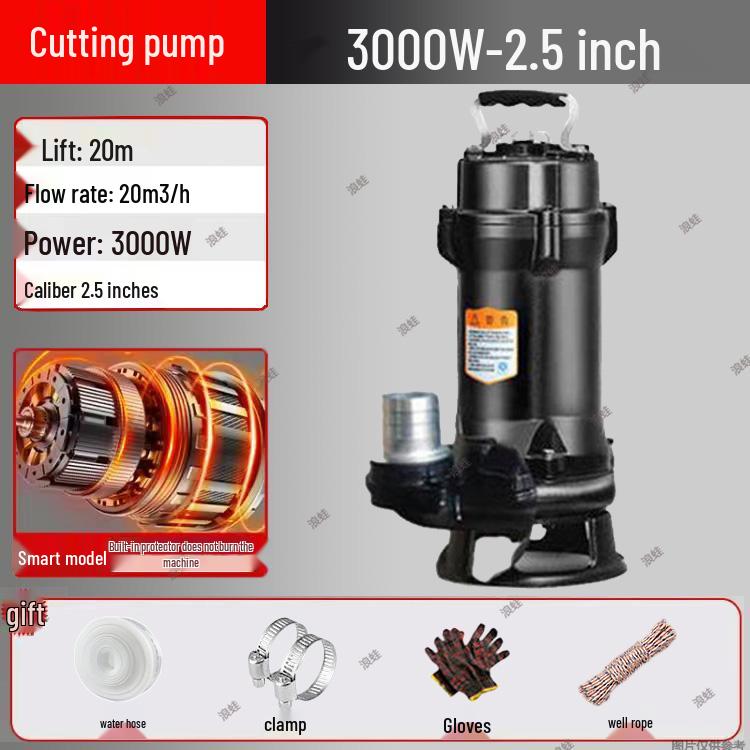 Hochleistungs-220V Abwasser- und Fäkalien-Schneidpumpe für häusliche Klärgruben und Biogas-Gülleentsorgung