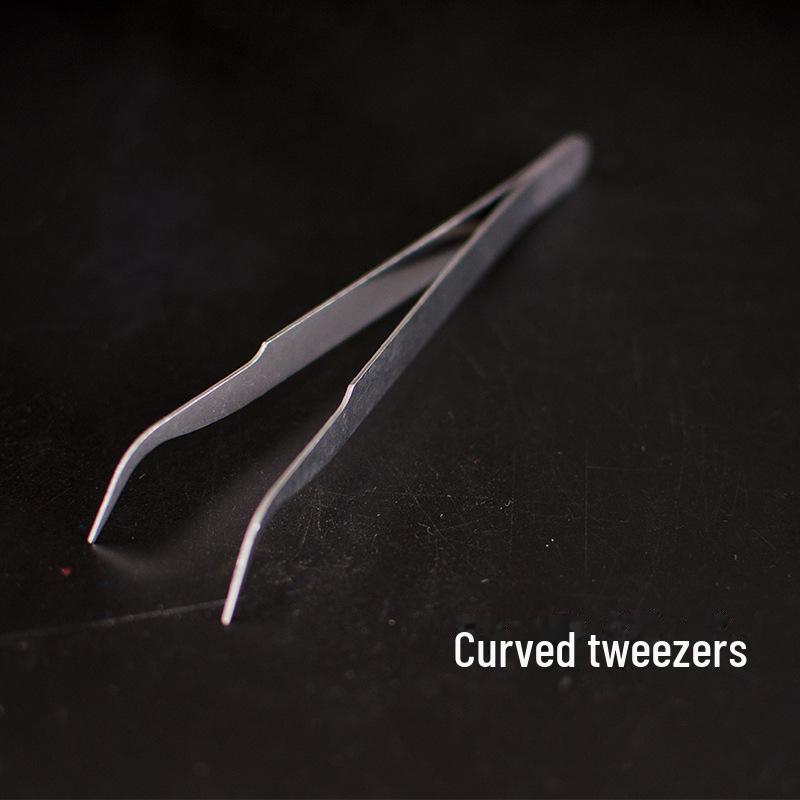 Stainless Steel Fine Pointed Tweezers Set for Nail Art, Eyebrow Shaping, and Hair Removal