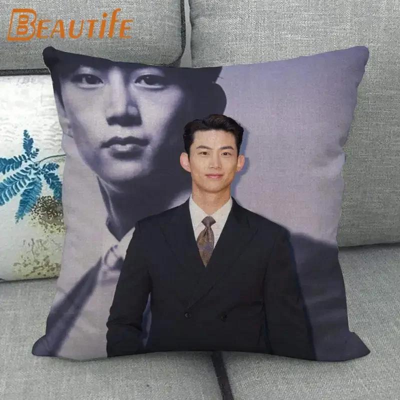 45X45cm Vincenzo Song Joong Ki KPOP Pillow Cover Square Zipper Cotton Linen Fabric Pillow Cases Bedroom Home Decorative Gift