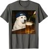 Great Pyrenees Drinking Beer Funny Dog Meme Design T-Shirt