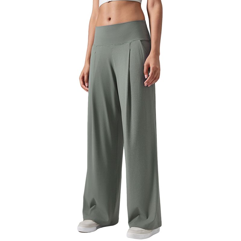 Lu Same Style High Top Sports Yoga Loose Pants Female 2025 Best Selling Back Pocket Quick-Drying Loose Slimming Workout Pants