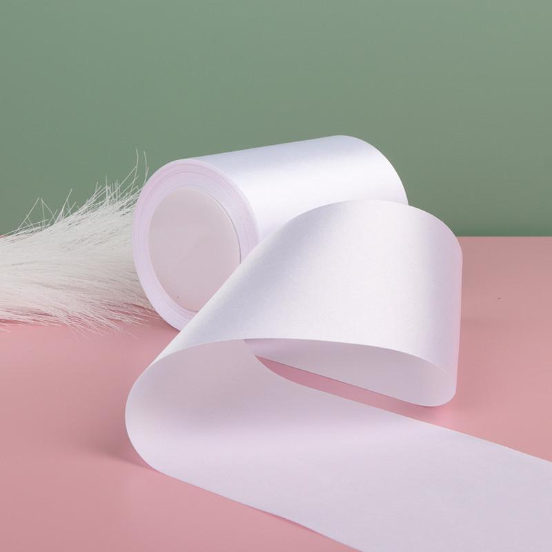 10cm Wide 22 Meters/Roll Champagne Satin Ribbon Polyester Ribbon for Wedding Chair/Car/Party Decoration Hand Sewing DIY