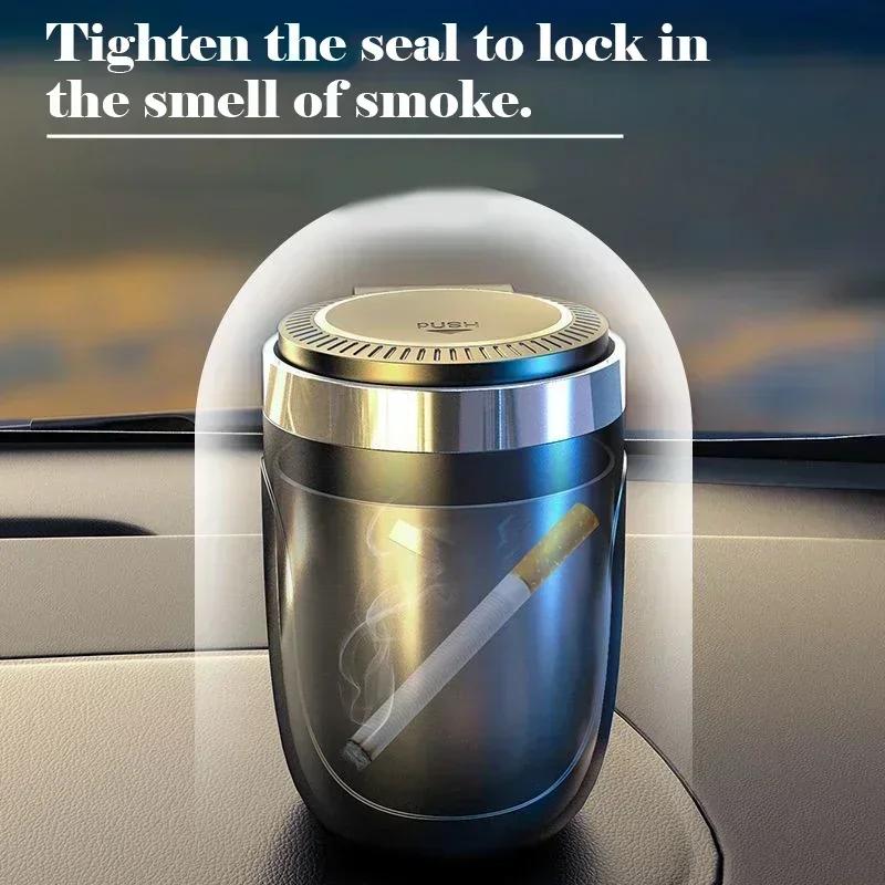 1PCS Portable Car Ashtray Holder With LED Light Detachable Car Cigarette Ashtray Cup With Lid Car Interior Accessories