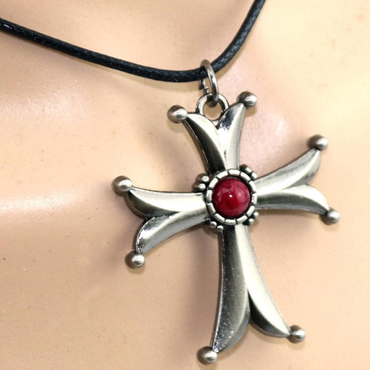 

Серебряный цвет Пиратское происхождение Ассасин Ожерелье Голова Призрака Храмовый Рыцарь Красный Крест Подвеска Вокруг Игры 50cm