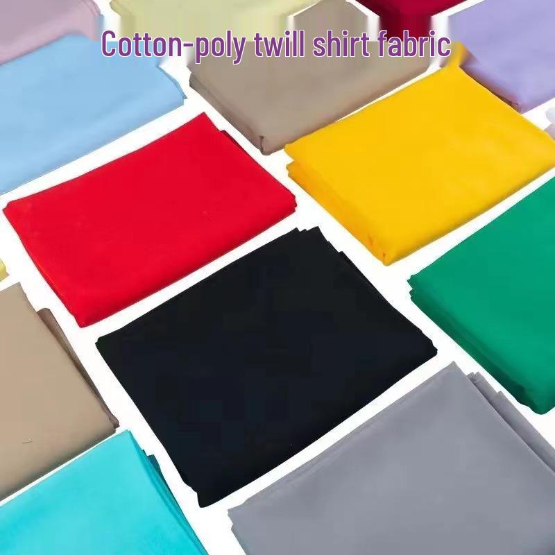 Premium Polyester-Cotton Twill and Poplin Fabric for Shirts, Bed Sheets, Workwear, and Tablecloths Black Polyester-Cotton Twill 1.5m Wide, 1m Long