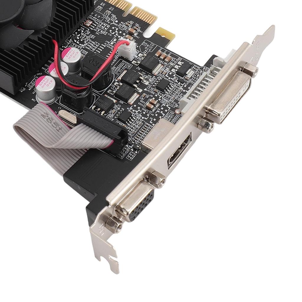GT710 Graphics Card, 2GB DDR3 64-bit 1200MHz Desktop Graphics Card, Supports HDMI, DVI, VGA, PCIe 2.0 16X Slot, for Office PC DIY