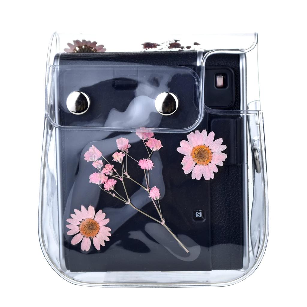 Kinokoo Instax Mini 12 Case, Fujifilm Instax Mini 8, Mini 8+, Mini 9, Mini 11, Mini 40 Case with Shoulder Strap, PVC (Mantenboshi Pink)