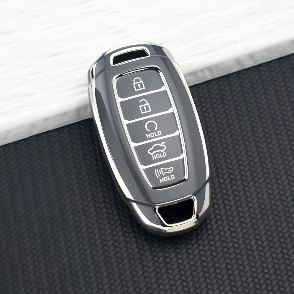 3/4/5 Buttons TPU Key Case Fob for Hyundai Santa Fe KONA I30 Accent Ix35 Encino Solaris Azera Grandeur Ig Palisade Key Chain Set