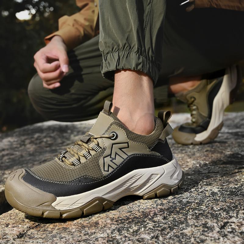 Comfortable Men's Hiking Shoes Casual Sneakers Daily Walking Travel Shoes Fashionable Treking Footwear Lightweight Mesh Shoes