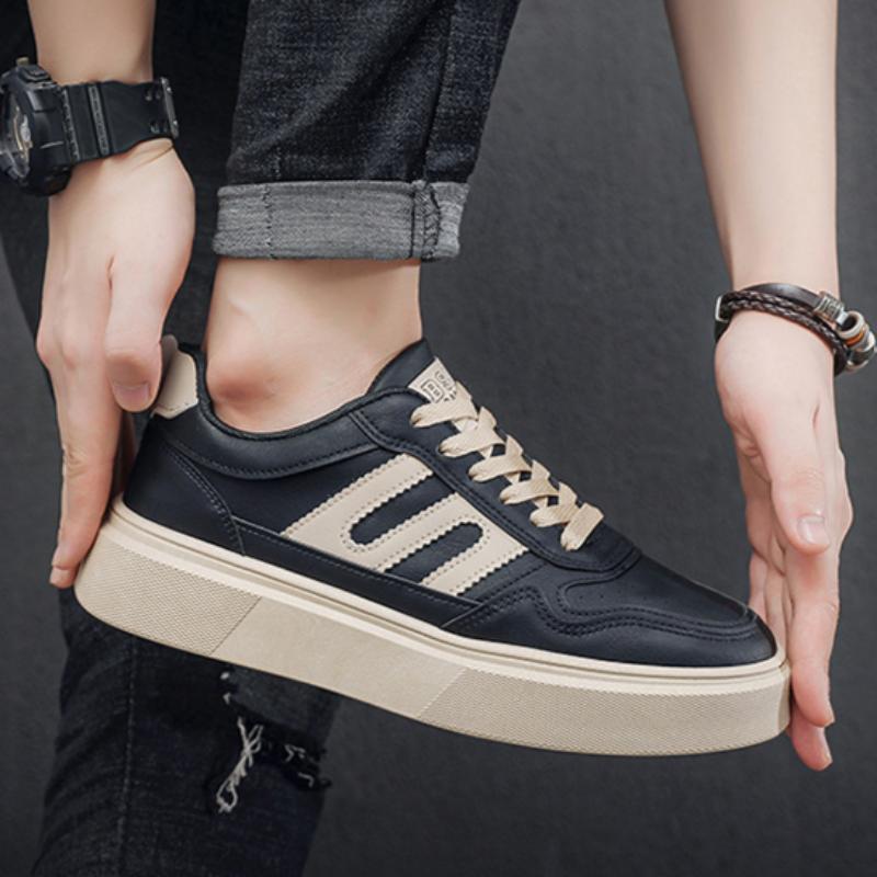 Spring Men's Sneakers, Fashionable Casual Shoes, Low-top Breathable Sports Shoes, Thick-soled Height-increasing Shoes