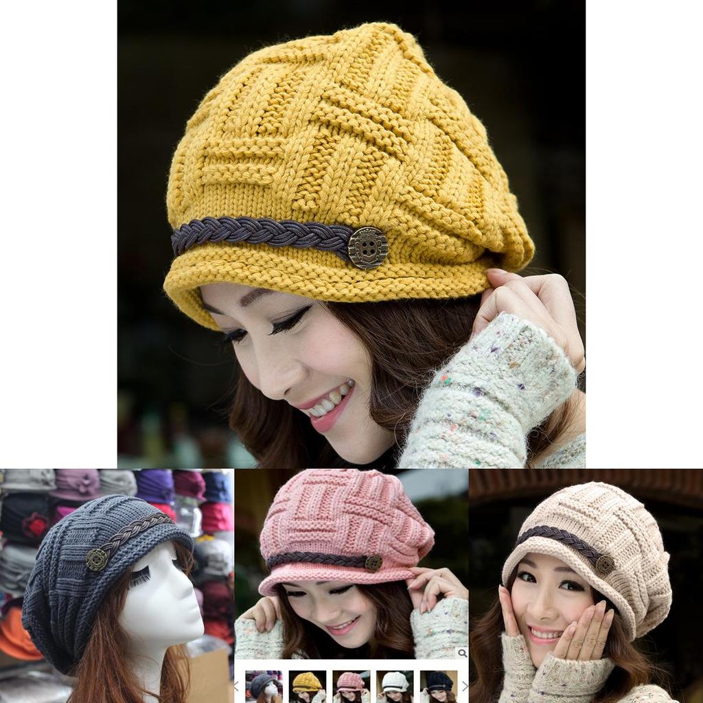 Cap Fashion Kintting Beanie Warm Casual Hats Womens