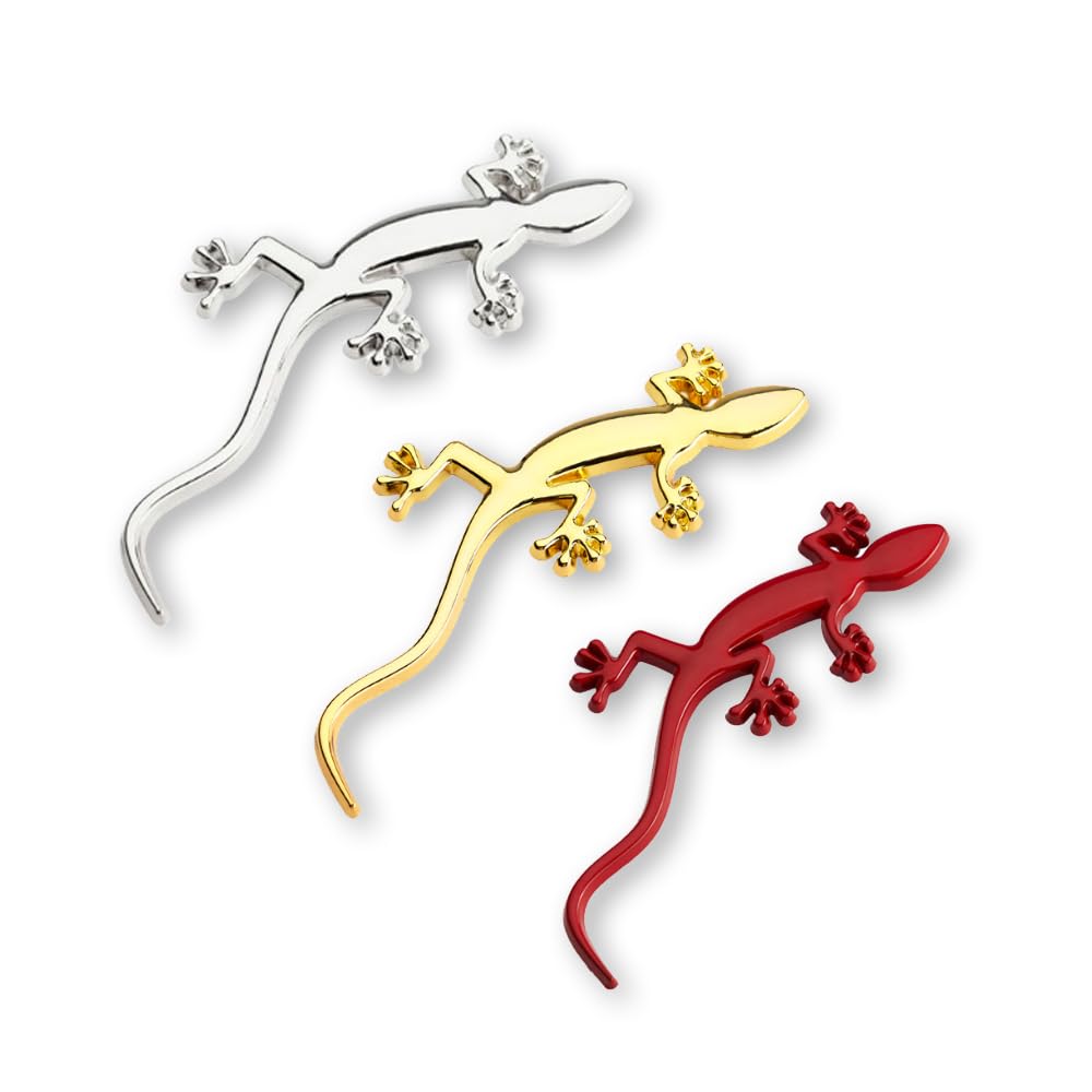 Gecko Sticker Car 3D Car Supplies Customized Custom Exterior Metallic Design Easy Curved Metal