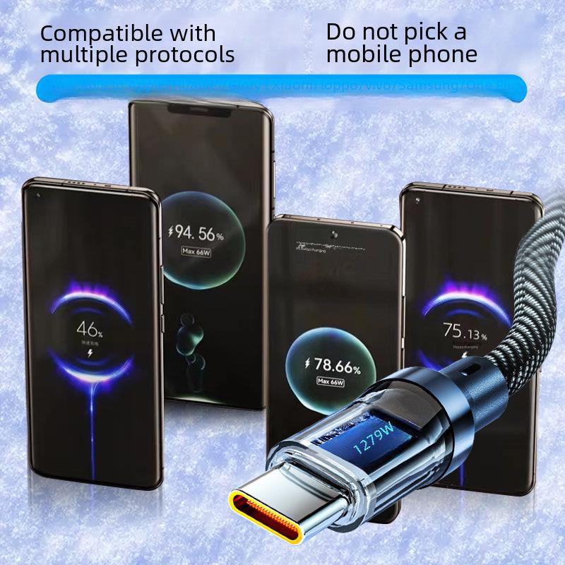120W Super Fast Charging USB-C Cable with LED Power Display