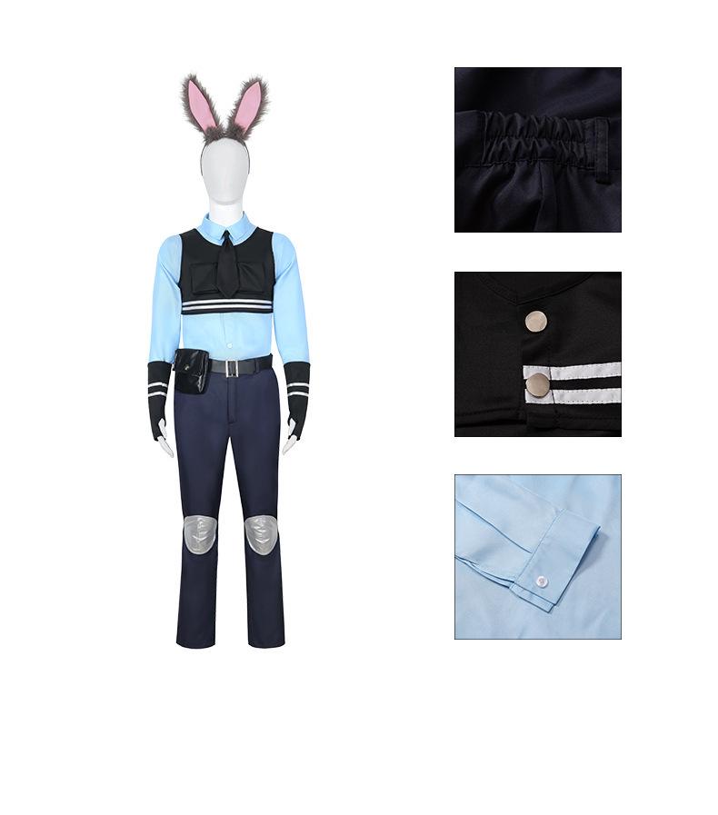 New Women Girls Crazy Animal Judy Hopps Halloween Cosplay Costume For Kids City Rabbit Police Officer Zoo Costume Fancy Dress