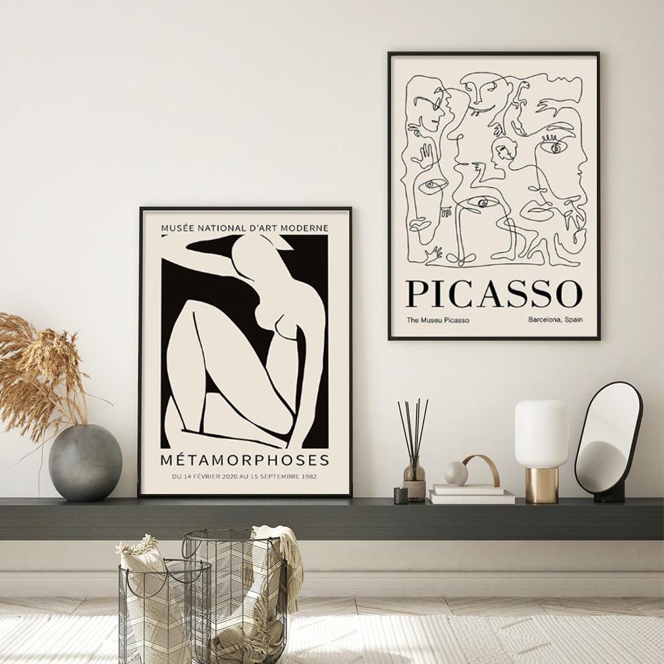 Boho Geometric Line Black Beige Posters Abstract Wall Art Canvas Painting Print Picture for Living Room Interior Home Decoration