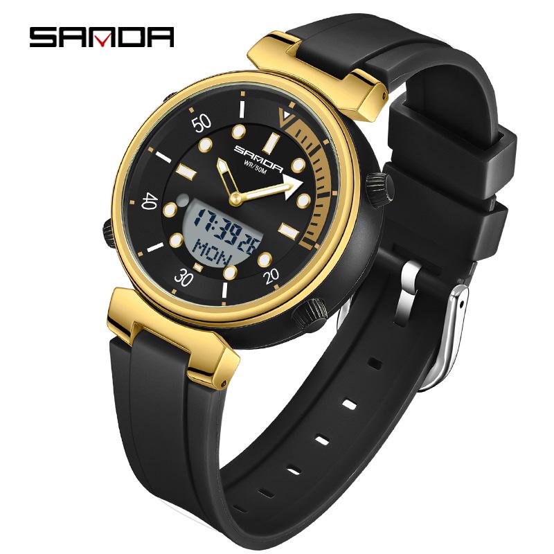 Sanda Youth Luminous Multi-Functional Waterproof Wristwatch