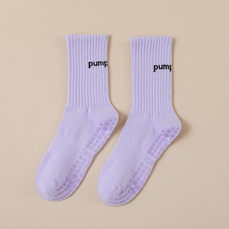 Female Summer Professional Yoga Fitness Exercise Running Jump Non-slip Home Indoor Tube Socks