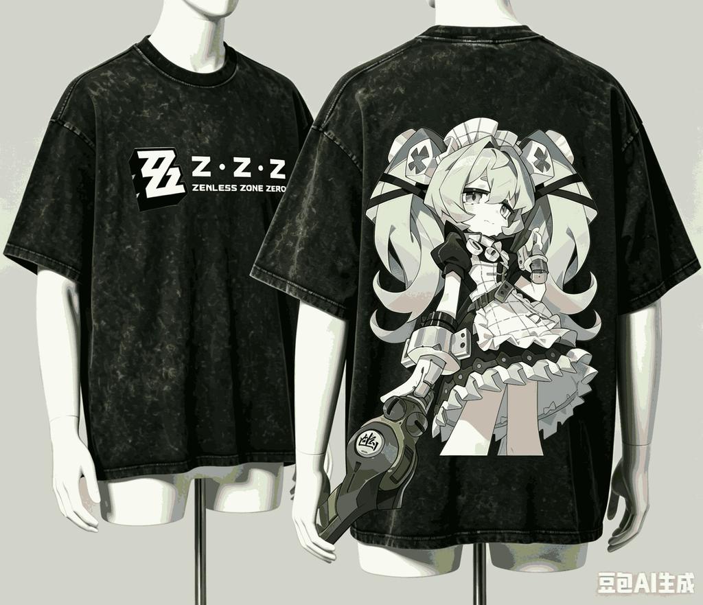 Zenless Zone Zero Washed T-shirt 2026 New Model personality Clothes shirt Year round clothing Retro Fashion Vintage Loose gift