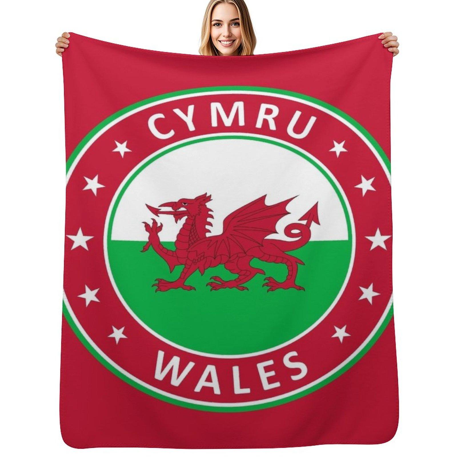Wales, Cymru Throw Blanket Cozy Light Blanket for Travel Camping Picnic Size: 75*100cm, Weight: 230 GSM