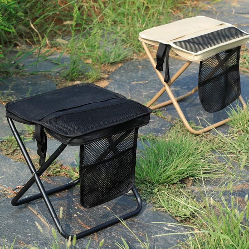1 Stück Neuer tragbarer Klapphocker Schultertaschen-Design Leichter Outdoor-Segeltuchstuhl