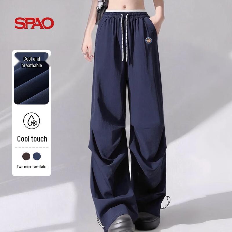 SPAO Women s Cooling Wide-Leg Casual Pants S