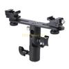 B03C DSLR Dual Flash Bracket 2-Hot Shoe Mount Speedlight Stand Umbrella Flash Holder