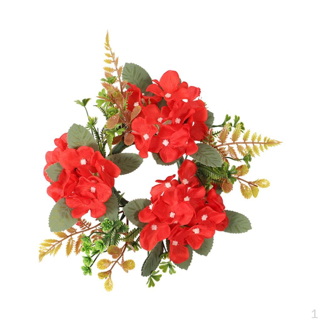 

Круглый венок из искусственных свечей для рождественского стола Red