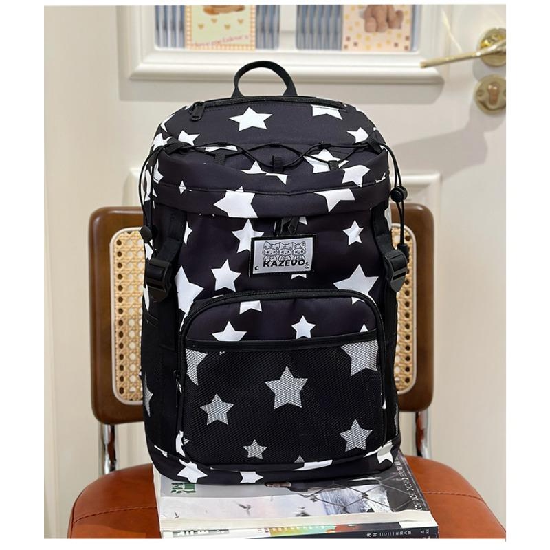New Trend Student Backpack Fashion Casual Large Capacity Backpack Outdoor Versatile Campus Backpack чёрный