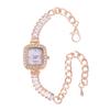 Fashion Small Square Watch with Diamond Inlaid Women's Watch Square Women's Quartz Watch Bracelet Watch