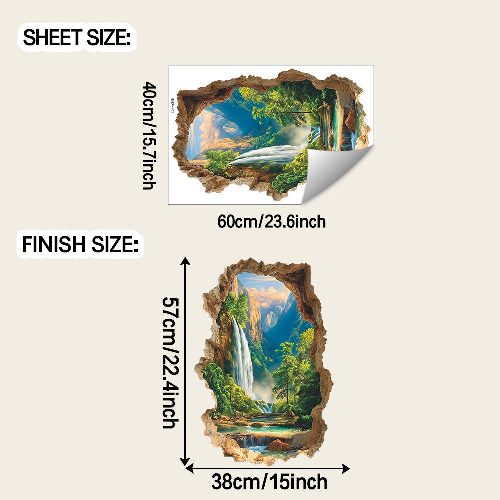 

Персонализированные наклейки для декора фона гостиной и кабинета, создающие эффект прорыва стены и скрытого рая