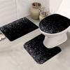 4pcs Black Starlight Shower Curtain Gift Modern Home Bathroom Decoration Curtain and Toilet Floor Mat 3-piece Set with 12 Shower Curtain Hooks