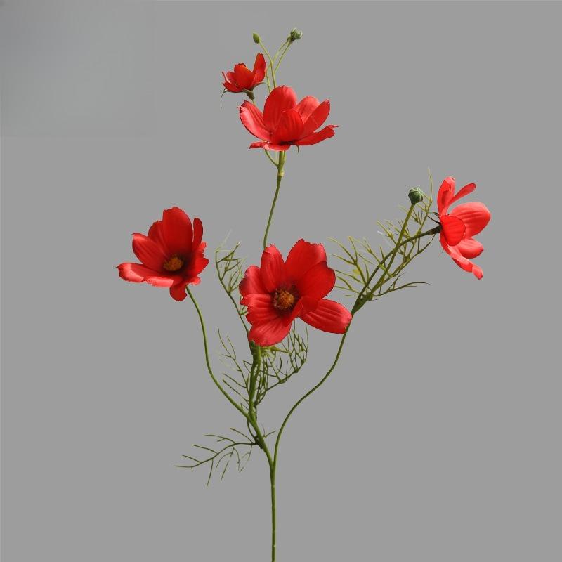 12pcs Simulation Coreopsis Silk Fake Flowers Artificial 5-Heads Coreopsis Branch White Flower Shopping Mall Decoration Plant