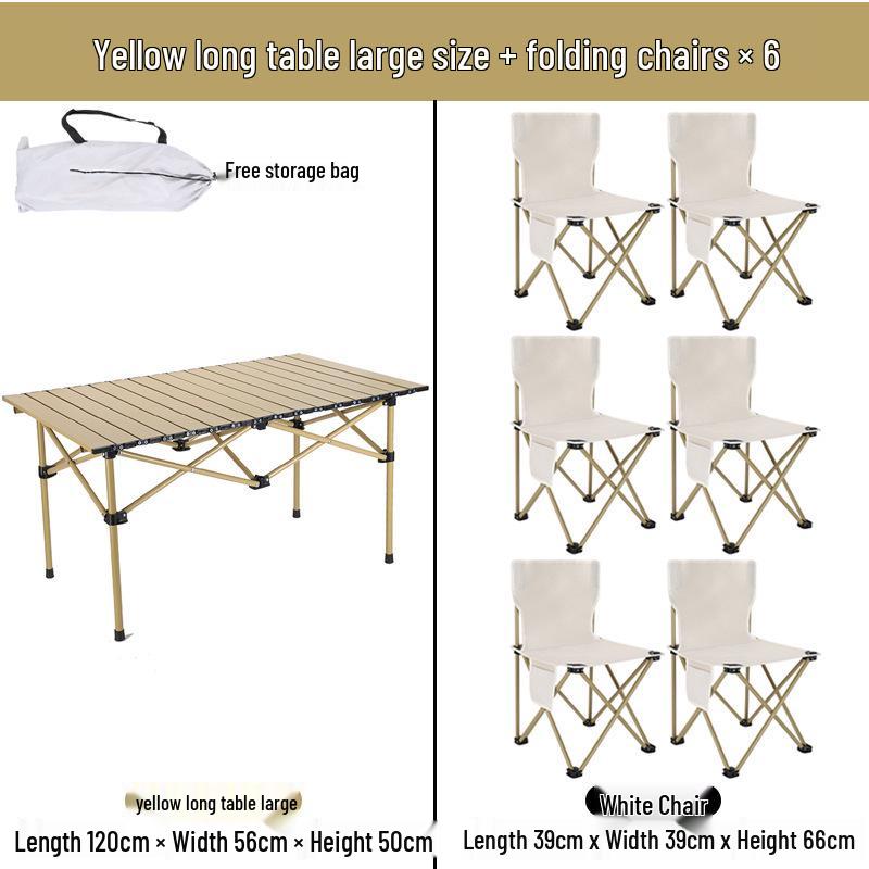 Portable Outdoor Table & Backrest Chair Set - Multifunctional, Casual, and Comfortable for Outdoors & Dorms