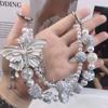 Glitter Rhinestone Phone Chain Double Layer Beaded Cell Phone Lanyard  Mobile Phone Pendant